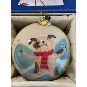 Li Bien - 2018 - Pier 1 - Collectible- Dog Puppy Snow Angel Christmas‎ Ornament